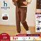 哈吉斯（HAZZYS）品牌童裝男女童長(cháng)褲冬新品時(shí)尚簡(jiǎn)約保暖加厚彈力一體絨長(cháng)褲 棕 120