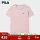 FILA 斐樂(lè )官方女子短袖T恤夏新款顯瘦圓領(lǐng)休閑運動(dòng)上衣 赤粉色-PK S 160/80A/S