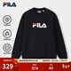 FILA 斐樂(lè )官方情侶款套頭衛衣25秋冬季新款休閑寬松長(cháng)袖加絨保暖上衣 【加絨款】正黑色-BK S 165/88A/S