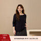 纖莉秀【氣質(zhì)船領(lǐng)T恤】大碼女裝簡(jiǎn)約顯瘦長(cháng)袖上衣胖mm2025秋新款3749 黑色 XL