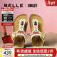百麗（Belle）明星同款smiley聯(lián)名落日島嶼勃肯鞋女商場(chǎng)夾腳拖BFAE6BT5 米白色 37 (235mm)