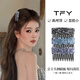 TFY滿(mǎn)鉆公主頭倒插梳發(fā)夾女2026新款高端高顱頂發(fā)卡高級感洋氣時(shí)尚 一對【黑色】滿(mǎn)鉆倒插梳