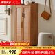 家逸實(shí)木鞋柜門(mén)口帶鎖可移動(dòng)大容量鞋架柜樓道鞋子收納柜進(jìn)門(mén)玄關(guān)柜 兩門(mén)櫻桃木色-指紋密碼鎖