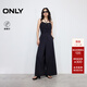 ONLY2025夏季新款吊帶連體長(cháng)褲高腰寬松闊腿休閑褲女|125244001 H1Z黑色 L L褲長(cháng)減短