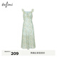伊芙麗（eifini）【商場(chǎng)同款】伊芙麗連衣裙1F8692301NS 草綠 M