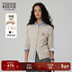 Teenie Weenie小熊女裝毛衣秋簡(jiǎn)約時(shí)尚學(xué)院風(fēng)輕奢質(zhì)感舒適針織開(kāi)衫 淺卡其色 S (160)