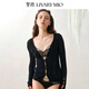 里性 LIVARY MIO尋真 針織開(kāi)衫絹絲亞麻上衣透氣防曬衣鏤空長(cháng)袖 墨黑 M （ 165/88A）