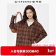 佐丹奴法蘭絨襯衫女純棉美式學(xué)院風(fēng)寬松連帽格子襯衫13345860