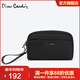 皮爾卡丹（pierre cardin）男士手包休閑大容量手拿包帆布手機包拉鏈輕便長(cháng)款男士包手抓包 黑色【字母款】