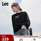 Lee25秋冬新品舒適版圓領(lǐng)印花Logo男長(cháng)袖衛衣 黑色 XL