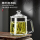 青蘋(píng)果加厚耐熱玻璃茶杯帶蓋茶飲杯蓋杯帶把杯子辦公家用喝水杯泡茶杯 品質(zhì)泡茶杯- 350ml 1只