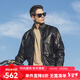 AKSERIES新復古回潮系列G-8短款外套皮夾克PU夾克男AK男裝商場(chǎng)同款2104249 黑色 M