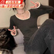 鹿珊伍撞色花邊針織衫秋冬修身方領(lǐng)高級感打底毛衣女時(shí)髦內搭上衣針織衫 花邊打底針織衫【灰色】 均碼