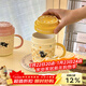 舍里可愛(ài)貓咪陶瓷馬克杯生日禮物帶蓋早餐杯家用辦公室喝水杯子伴手禮 星星貓咪460ML-黃色蓋子 帶蓋設計|精致彩盒