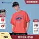 Champion冠軍情侶T恤夏季新款短袖男露營(yíng)印花寬松白色上衣女 紅色 M