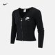 耐克女子長(cháng)袖拉鏈開(kāi)襟上衣春季休閑運動(dòng)刺繡個(gè)性柔軟NIKE FD2377 010黑 XL