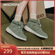 斯凱奇（Skechers）面包鞋春女靴短筒雪地靴舒適增高厚底高幫鞋144194