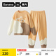 蕉內絨絨555H兒童睡衣男女童半邊絨保暖寶寶衣服分體家居服套裝秋冬季 橙棕星星 150