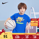 NIKE 耐克童裝男童純棉舒適短袖T恤夏季新款卡通運動(dòng)兒童短T上衣 土耳其藍 160 /80 【建議身高158-170cm】