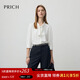 PRICH簡(jiǎn)約氣質(zhì)飄帶領(lǐng)七分袖白襯衫2025秋季新款寬松通勤雪紡衫女 39象牙白色 M (165)