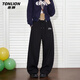 唐獅（TonLion）褲子女闊腿褲新款百搭顯瘦休閑寬松慵懶香蕉褲親膚透氣垂感彎刀褲