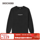 斯凱奇（Skechers）秋季舒適圓領(lǐng)上衣潮流針織長(cháng)袖T恤衫 碳黑/0018 2XL