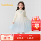 巴拉巴拉童裝兒童連衣裙女童秋冬裝公主裙漸變網(wǎng)紗裙針織拼接洋氣 白藍色調00318 110