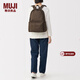 MUJI 帶PC收納袋雙肩包背包女旅行包書(shū)包電腦包女包通勤包大容量 深咖啡棕色 長(cháng)43*寬32*高14cm