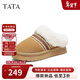 他她（TATA）雪地靴25新款毛絨棉拖鞋 棕黃/米白（仿毛里） 37