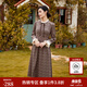 固執（OBSTINATE）【特價(jià)】秋季新款學(xué)院風(fēng)立領(lǐng)長(cháng)袖碎花中長(cháng)連衣裙94333LQ08449 深卡其 M