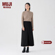 MUJI女式 燈芯絨 A字裙 長(cháng)半身裙女冬季款裙子 美拉德BE09CC3A 黑色 S (155/62A)