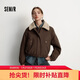 森馬（Semir）外套女冬季夾棉仿羊羔毛翻領(lǐng)oversize磨毛2025巴恩風(fēng)109725108014