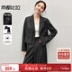 尚都比拉職業(yè)面試西裝套裝女春秋款正裝高級感小西服穿搭一整套 黑色 M