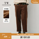 Teenie Weenie小熊男裝簡(jiǎn)約休閑褲秋冬燈芯絨休閑直筒寬松長(cháng)褲 棕色 L 175