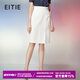愛(ài)特愛(ài)（EITIE）干練OL氣質(zhì)高腰顯瘦包臀裙女開(kāi)叉純色半身裙春季新款7706407 珍珠白11 M 160