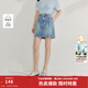 茵曼（INMAN）【商場(chǎng)同款】牛仔短裙2025夏季女裝新款純棉顯瘦a字裙子 淺牛仔 L
