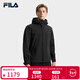 FILA 斐樂(lè )官方男裝梭織外套2025冬新款時(shí)尚簡(jiǎn)約休閑防水透濕連帽夾克 正黑色-BK L 175/96A/L