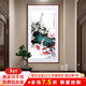 漢傲 手繪真跡國畫(huà)玄關(guān)裝飾畫(huà)新中式過(guò)道書(shū)房掛畫(huà)荷花魚(yú)墻畫(huà)壁畫(huà)豎版 出淤泥而不染 圓弧咖啡色框 裝裱含實(shí)木框 橫65*豎125cm