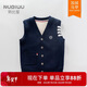 努比屋 兒童馬甲男孩秋季馬夾大童外穿背心男童春秋坎肩衣服 藏青色 150