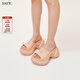 SMFK預售WAVE高跟運動(dòng)拖鞋SL002B1厚底增高時(shí)髦一字拖9.5cm明星同款 膚色 偏大一碼 36