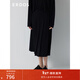 ERDOS 輕禮服醋酸雙縐易打理斜裁斜裁百褶中長(cháng)款A字裙女半身裙 黑 L 165/72A