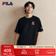 FILA 斐樂(lè )馬上起飛情侶針織短袖T恤2026春季時(shí)尚休閑純棉海棠花上衣