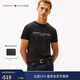 Tommy Hilfiger26春夏新款男裝純棉平紋針織休閑通勤修身圓領(lǐng)短袖上衣T恤 黑色BAS M （推薦：130-140斤）