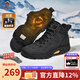駱駝（CAMEL）男鞋加絨高幫2025冬季新款耐磨防滑登山鞋徒步運動(dòng)潮鞋黑色 G15W379014R 黑色【加絨款】 41