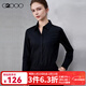G2000【免燙/棉質(zhì)舒適/商場(chǎng)同款】女裝2025秋冬商場(chǎng)同款長(cháng)袖襯衫 棉質(zhì)混紡-翻領(lǐng)-黑色 M （36）