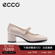 愛(ài)步（ECCO）淺口單鞋女鞋 時(shí)尚百搭瑪麗珍鞋粗跟高跟鞋 型塑290963 灰粉色29096301386 35