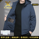 XJSGS國際高端品牌保暖棉衣男士2026春夏季新款連帽可拆休閑爸爸裝上衣 高檔藏青【官方正品】 春夏款 XL