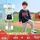 NIKE3BRAND 耐克男女童紅色拜年服純棉衛衣+長(cháng)褲2件套兒童舒適套裝