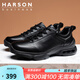 哈森頭層牛皮男鞋真皮商務(wù)休閑皮鞋男通勤運動(dòng)皮鞋高端輕奢休閑鞋秋季 黑色 44