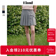 ELAND衣戀半身裙女高收腰顯瘦廓形短裙通勤百褶裙夏季新款 淺灰色(16)L/Grey L 170